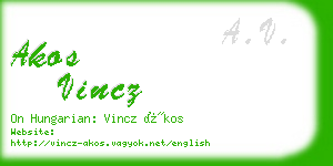 akos vincz business card